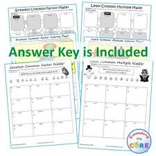 Factors Multiples Bundle Guided Notes Hw Practice Puzzle Coloring Page