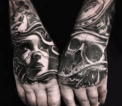 The black and grey tattoos are among the oldest design in the world of tattoos dating as early as in the 70s. Hand Tattoo By Ezequiel Samuraii Post 19340
