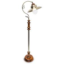 Industrie Stehlampe Echtholz Und Messing Hohenverstellbar Fur E27