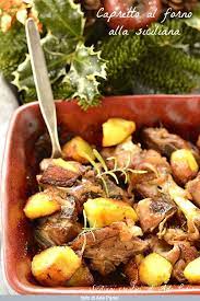 Capretto Al Forno Alla Siciliana Ricetta Cibo Siciliano Ricette Carne Di Capra