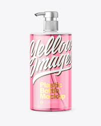 Download Clear Colored Liquid Soap Bottle With Pump Mockup Yellow Author PSD Mockup Templates