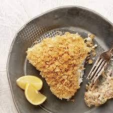 In a small bowl mix crushed cereal, parmesan, potato chips, paprika, and melted butter. Potato Chips Ingredient Finecooking