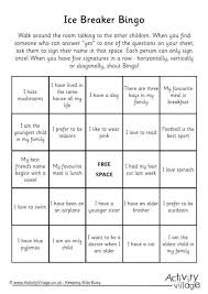 Ice Breaker Bingo Ice Breaker Bingo Ice Breaker Games Ice Breaker Games For Adults