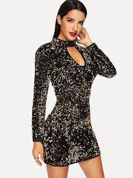 Keyhole Sequin Bodycon Dress Women Bodycon Dress Clubwear Dresses Bodycon Dress Parties