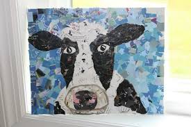 Pitterandglink Fun Magazine Scrap Cow Collage Art Lessons Magazine Collage Cow Art
