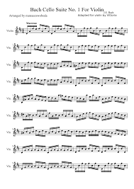 Bach Cello Suite No 1 For Violin Sheet Music For Violin Download Free In Pdf Or Midi Musescore Com In 2020 Violin Sheet Music Violin Sheet Cello Sheet Music