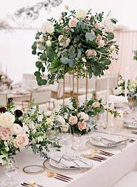 One Couple S Beautiful Winter Wedding In Santa Barbara California Wedding Floral Centerpieces Tall Wedding Centerpieces Flower Centerpieces Wedding