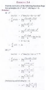 Function derivative y = f(x) dy dx = f0(x) notation dy dx x=# = f0(#) means plug # into derivative y = axn dy dx = anxn 1 power rule y = ax dy dx = a n = 1 in power rule y = a dy dx = 0 n = 0 in power rule y = axn +bxm dy dx = anxn 1 +bmxm 1 summation rule recall. Exercise 5 4 Derivatives Problem Questions With Answer Solution Differential Calculus Mathematics