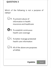 Max life health insurance plan can protect your family against financial setbacks during a medical emergency. Solved Question 3 Which Of The Following Is Not A Purpose Chegg Com