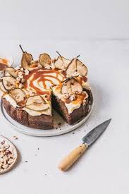 Pear Ginger Hazelnut Cake With Maple Frosting Hazelnut Cake Caramel Recipes Chocolate Bread