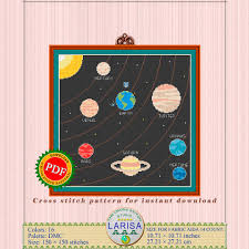 Cross Stitch Pattern of the Solar System | Planetary Chart - Crealandia