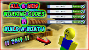 All New Codes October 2019 Build A Boat For Treasure Roblox Youtube