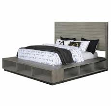 Real wood, an upholstered headboard, double strength slats, and an overall timeless design make thuma's the bed one of the best platform beds on the market. Derbyshire Grey Oak Wood Queen Platform Bed By Coaster
