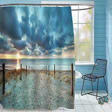 Thousands of products · new items added each week Amazon Com Mitovilla Beach Shower Curtain For Ocean Themed Bathroom Decor Summer Sunset Over Sea Coastal Beach Tropical Outdoor Nature Scenic Bathroom Accessories Ocean Gifts For Women And Men 72 W X 72