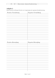 operante konditionierung arbeitsblatt psychologie psychologie padagogik arbeitsblatter