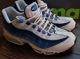 Ebay Sponsored 1995 Vintage Vtg Nike Airmax 95 Og Original 104050 131 White Blue Size 11 Nike Air Max Air Max 95 White Nike