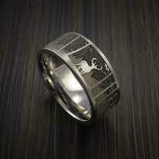 Elk In The Woods Hunter Wedding Ring Cobalt Chrome Band Wedding Ring Designs Wedding Men Wedding Rings