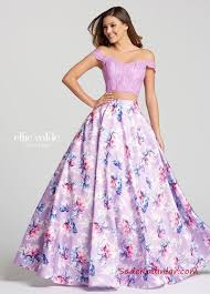 2019 Mor Abiye Modelleri Mor Uzun Iki Parca Straplez Desenli Kabarik Etek Balo Elbiseleri The Dress Mezunlar Gecesi Elbiseleri