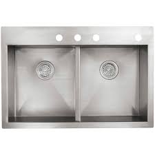 Combine style and function with a new kitchen sink. Kohler Vault Dual Mount Stainless Steel 33 In 4 Hole Double Bowl Kitchen Sink With Basin Rack K 3820 4 Na The Home Depot Double Kitchen Sink Double Bowl Kitchen Sink Double Basin Kitchen Sink