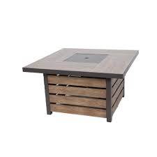 Square 48000 btu steel propane fire pit table in wood look Hampton Bay Summerfield 44 In X 24 5 In Square Steel Propane Fire Pit With Wood Look Tile Top Brown Walmart Com Walmart Com
