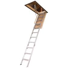 Ladder bracket to be positioned so that the ladder is resting on the ladder tie off flange and not the parapet or fascia. Century Elite 7 67 Ft To 10 25 Ft Type Iaa Aluminum Attic Ladder Lowes Com Attic Ladder Attic Stairs Attic Insulation