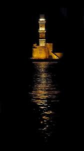 Chania Lighthouse At Night Chania Crete Greece Lighthouse Lighthouse Pictures Beautiful Lighthouse