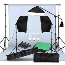 Green Screen Non Woven Background Support Stand Kit 20 Watt Led Hair Light Boom Stand Studio Photo Video Lighting Kit Greenscreen