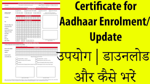 How To Use Download Fill Certificate For Aadhaar Enrolment Update Youtube