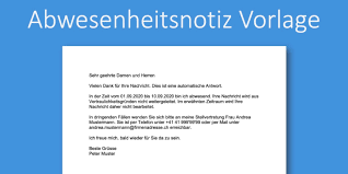 Vorlgen in deutsch, französisch und englisch. Abwesenheitsmeldung Vorlagen Abwesenheitsnotiz Fur Outlook Co