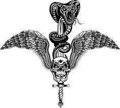 Snakes have a reputation for being equally fascinating and frightening. Vektor Von Winged Skull With Sword And Id 50056898 Lizenzfreie Bild Stocklib
