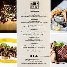 Menu For Cole'S Chop House In Napa, Ca | Sirved