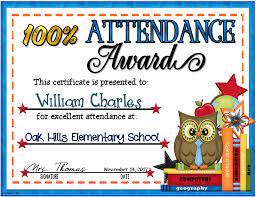 Attendance Certificates Set Fillable Attendance Certificate Perfect Attendance Certificate Perfect Attendance