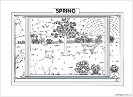 There are tons of great resources for free printable color pages online. Spring Scene Coloring Pages Nature Seasons Coloring Pages Coloring Pages For Kids And Adults