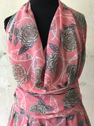 Available in wide selection of colours. Georgette Chiffon Print Fabric Large Flowers Floral Print Fabric Pink Silver Grey Roses 140cm Wide Bodikian Textiles