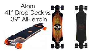 This longboard has a stable deck with minimal flexibility that will work well both for beginners and slendor longboard skateboard 42 inch drop through deck complete maple cruiser freestyle. Atom All Terrain Drop Deck Longboard 39 Inch Vs The 41 Inch Drop Deck Youtube