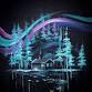 Paint Nite: Cabin Under The Aurora event in Edmonton, AB