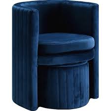 Assembled chair dimensions are 31 x 30 x 36, the ottoman is 21 x 21 x 16. Blue Velvet Chair And Ottoman Wayfair