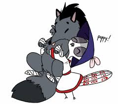 the tonal dissonance in my arts a sight to behold — some lord shen + boss  wolf doodles i love these...