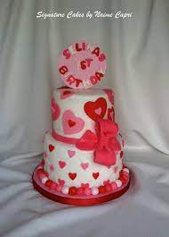 Valentine's day theme cake decorations|simple birthday cake decorations. Valentine Themed First Birthday Cake Cake By Cakesdecor