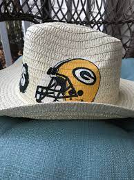 Green Bay Packers Straw Hat From My Etsy Shop Https Www Etsy Com Listing 566054870 Green Bay Packers Straw Hat Packers Floppy Straw Hat Straw Hat Hats