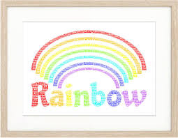 Personalised Rainbow Word Art Print Wordart Uk Picture Word Art Rainbow Words Art Prints
