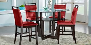 Includes square table and 4 upholstered bar stools. Red Dining Room Table Sets