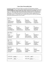 Here are some printable versions of the personality tests on this website. True Colors Personality Quiz Nfty