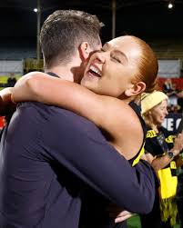 So special ❤️ Grace Egan's brother flew all the way from Papua New Guinea  to surprise her in her 50th match. 💛🖤