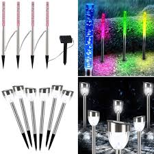 Led Solar Steck Garten Leuchte Edelstahl Stand Lampe Steh Balkon Terrassen Licht Led Solar Licht