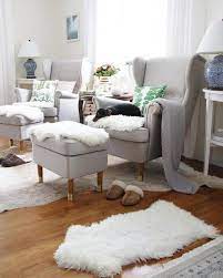 Designing a small living room that strikes the balance between spacious and calm, and is packed with enough seating and storage to make the room practical, can be tricky to achieve. Strandmon Skiftebo Light Beige Wing Chair Ikea Small Sitting Rooms Bedroom Seating Turquoise Living Room Decor