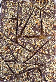 Inside it is a light hard center with pieces of almonds visible. Heath Bars Recipe Girl