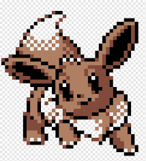 14x16 in red/blue/yellow, 14x19 in fire red/leaf green (15x19 when walking). Pokemon Gold And Silver Eevee Sprite Pixel Art Sprite Mammal Carnivoran Dog Like Mammal Png Pngwing