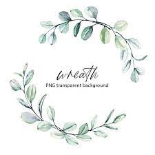 Eucalyptus Wreath Leaves Frame Watercolor Clipart Frame Etsy Wreath Watercolor Clip Art Eucalyptus Wreath