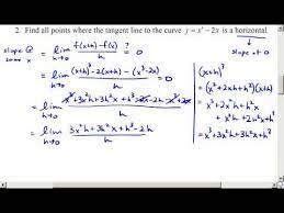 How to determine the tangent line at a curve? 2 030 Find Horizontal Tangents To A Curve Youtube